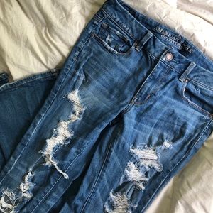 AE boho ripped flare jeans!!